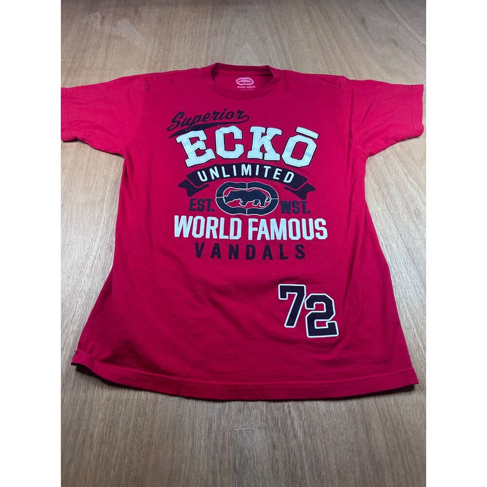 Ecko Unltd Red Graphic T Shirt Mens L Streetwear Hip Hop Logo Tee